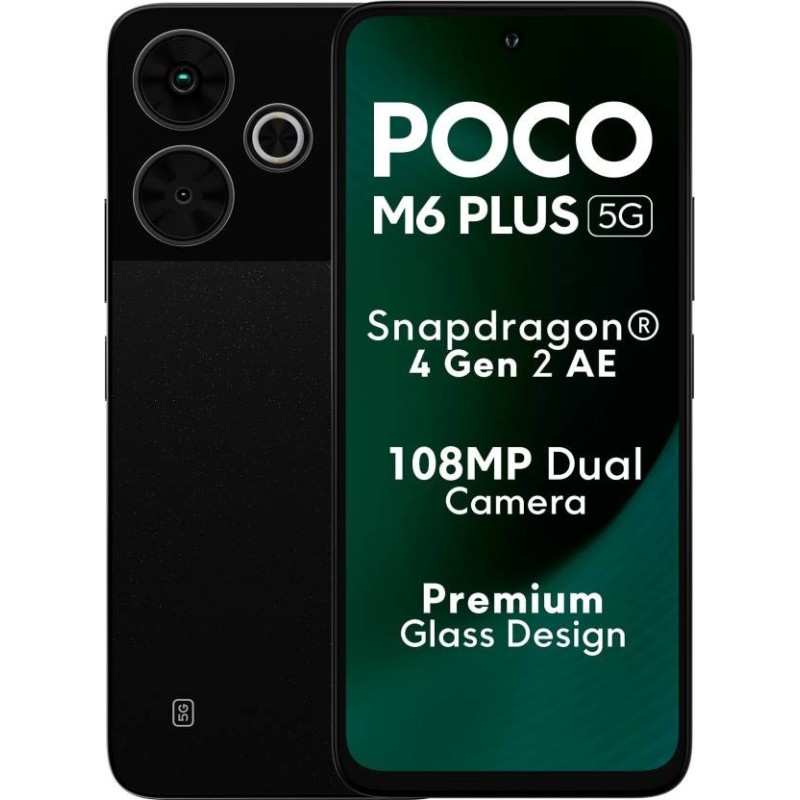 POCO M6 Plus 5G (Graphite Black, 128 GB)  (8 GB RAM)