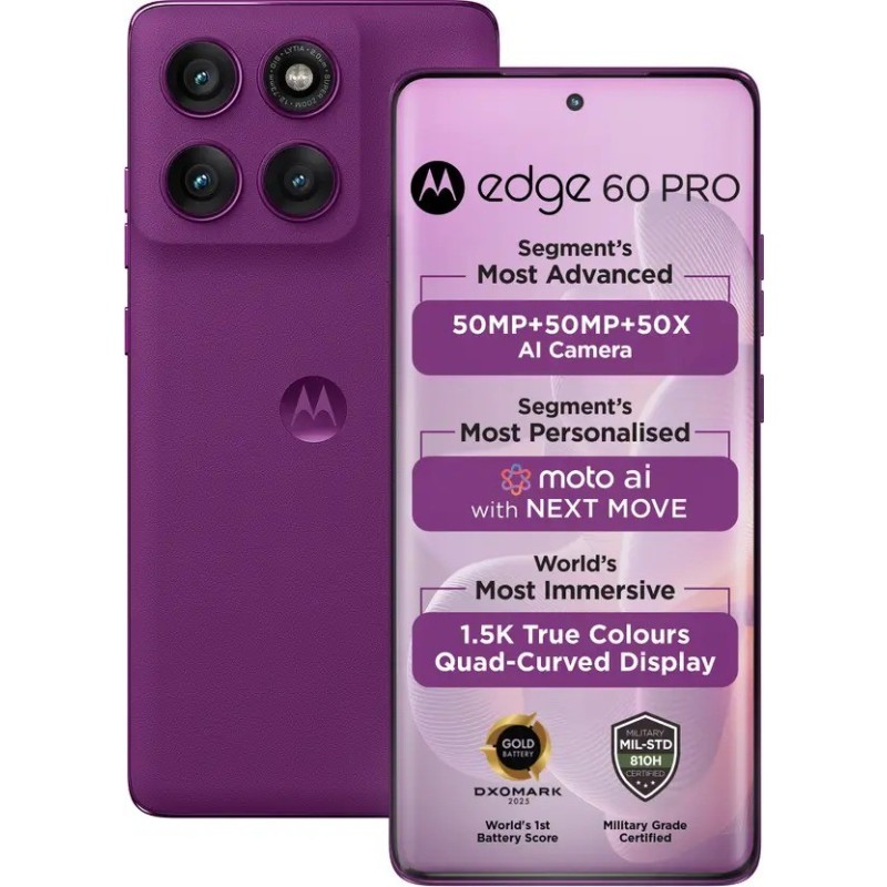 MOTOROLA Edge 60 Pro (Pantone Sparkling Grape, 256 GB)  (8 GB RAM)