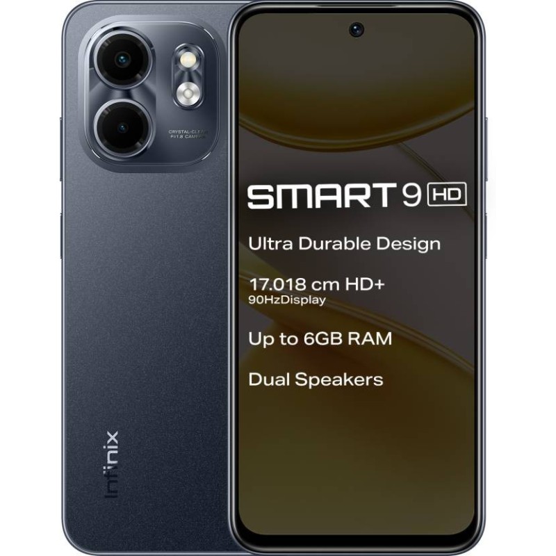 Infinix SMART 9 HD (Metallic Black, 64 GB)  (3 GB RAM)
