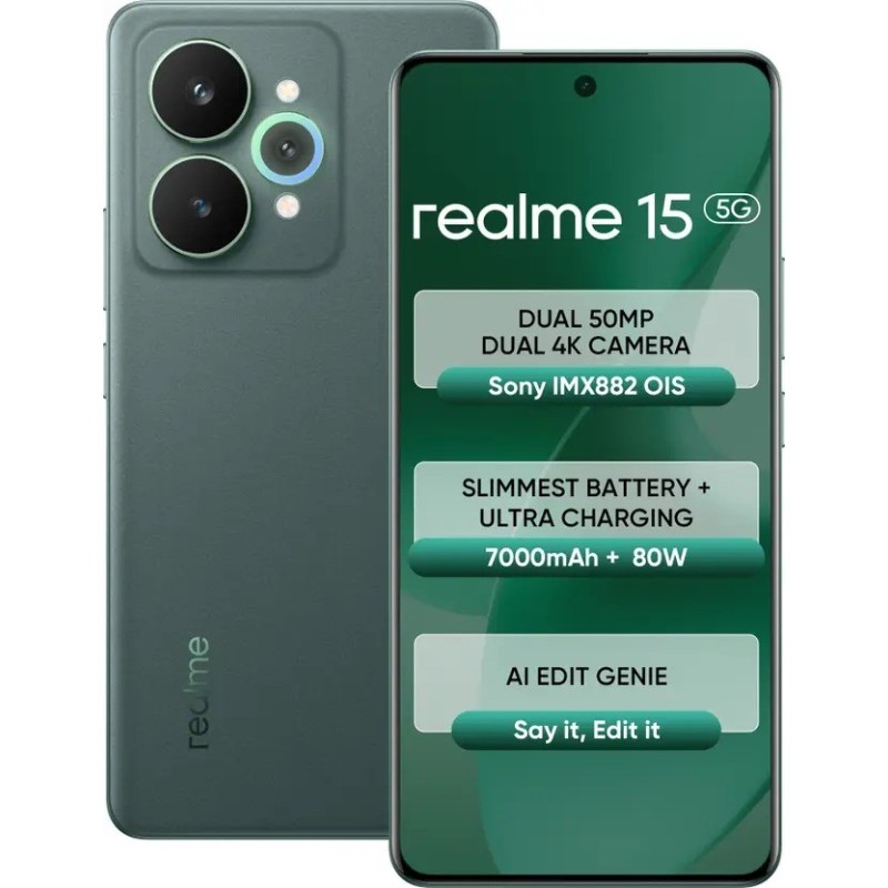realme 15 5G (Velvet Green, 256 GB)  (8 GB RAM)