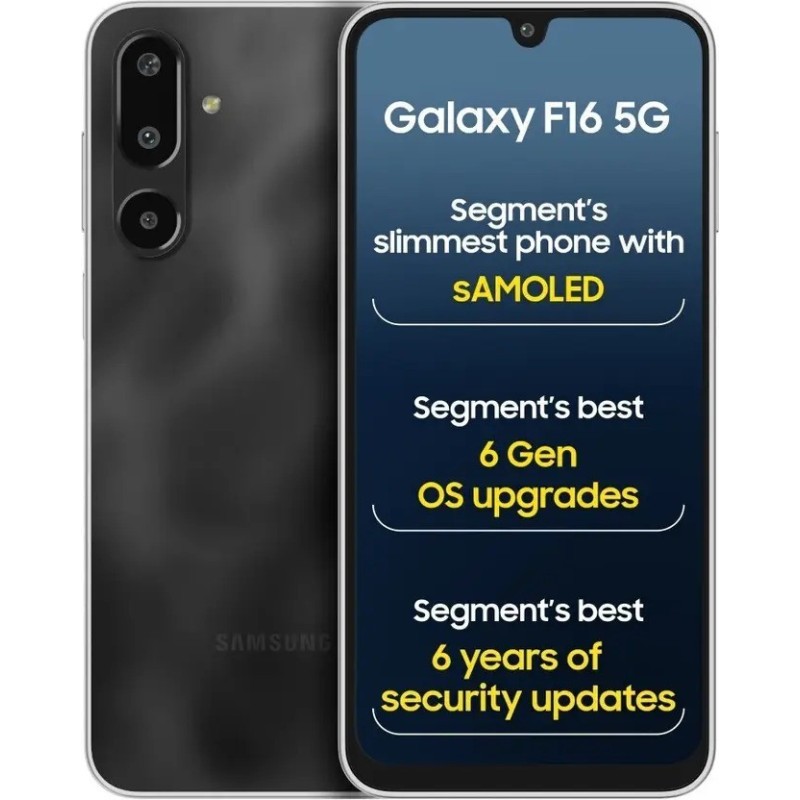 Samsung Galaxy F16 5G (Bling Black, 128 GB)  (6 GB RAM)