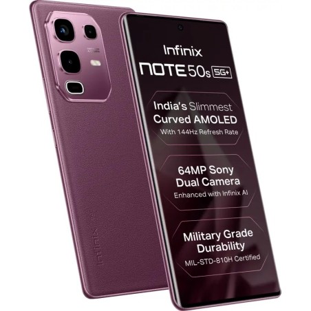 Infinix NOTE 50s 5G+ 45W Charger In the Box & AI (Mystic Plum, 128 GB) (6 GB RAM)