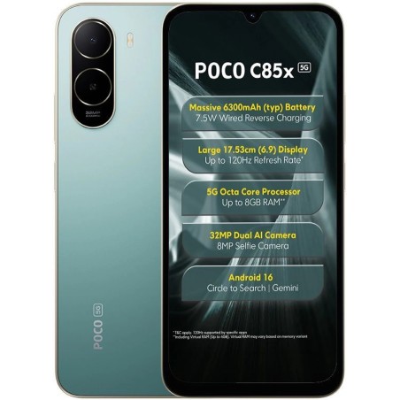 POCO C85x (Emerald Green 128 GB) (4 GB RAM)