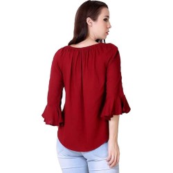 Regular Waist Length Embroidered Top