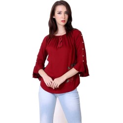 Regular Waist Length Embroidered Top