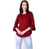 Regular Waist Length Embroidered Top
