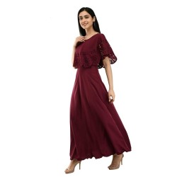Women Gown Dress (Colour Maroon)