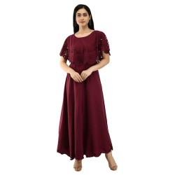 Women Gown Dress (Colour Maroon)