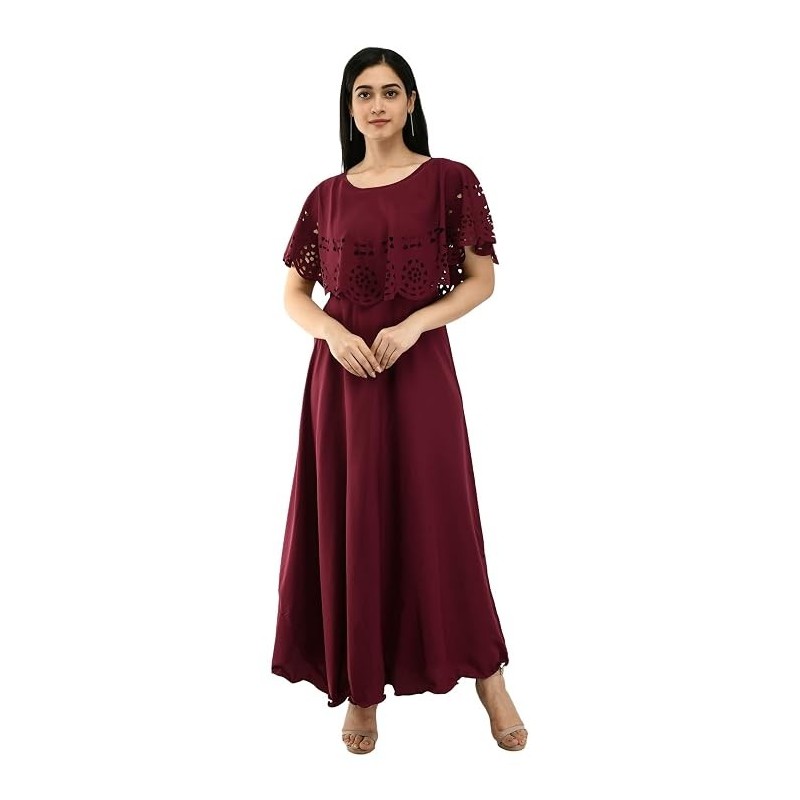 Women Gown Dress (Colour Maroon)
