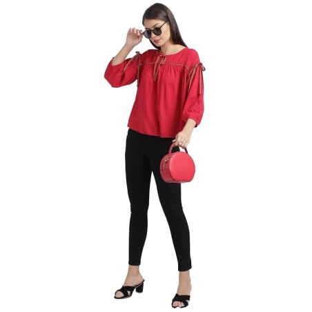 Rayon Solid Regular Fit Top