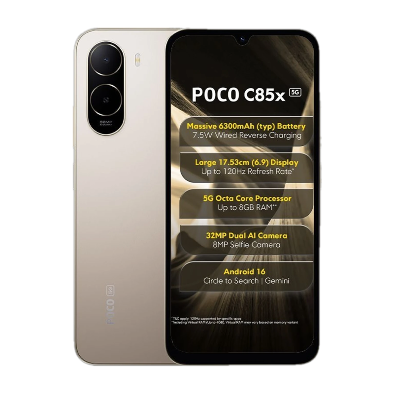 POCO C85x (Sunset Gold 128 GB) (4 GB RAM)