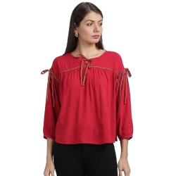 Rayon Solid Regular Fit Top