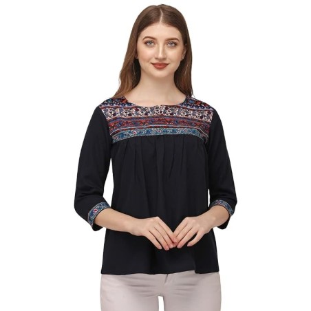 Women's Crepe Printed Tunic Top