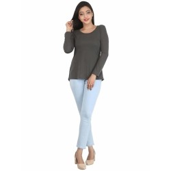 Women's Knit Western Plain T -Shirt