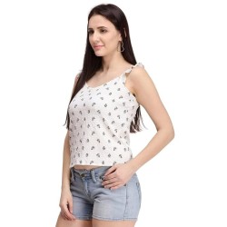 Women's Blends White Floral Cami Top