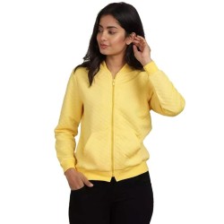 Women's Casual Wear Solid Bomber Jacket (Size 36)