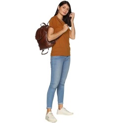 Women’s Brown Cotton Regular Fit T-Shirt