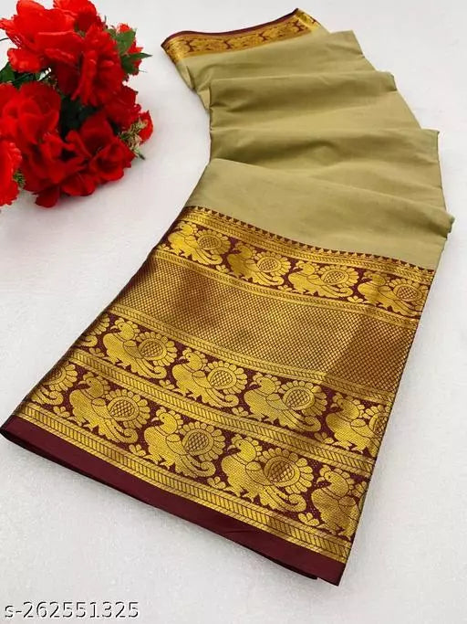 Narayanpet Pure cottonSilk saree with Running Blouse piece For Womens